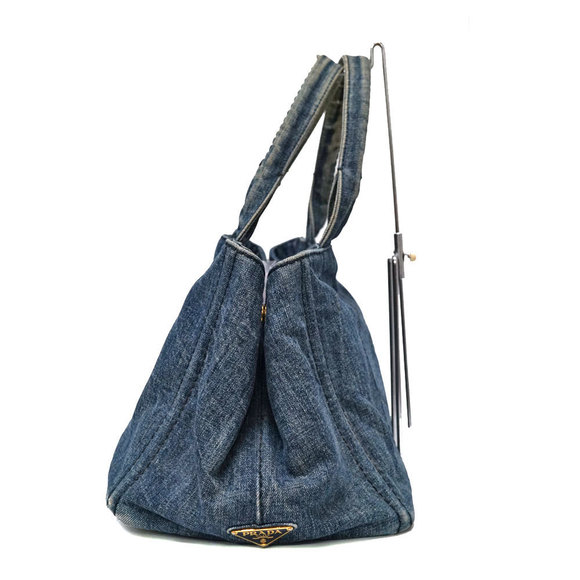 Prada Canapa Tote Bag Denim - Picture 1 of 16